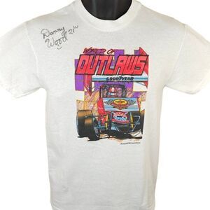 World Of Outlaws T Shirt Mens Size Small Vintage Y2K Dirt Track Racing D Wood